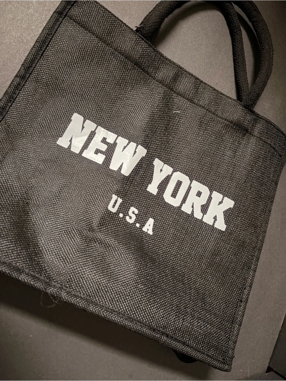 New York U.S.A. Black Canvas Tote Bag - Classic City Print